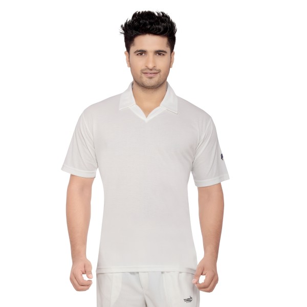 Omtex Wolf Cricket Whites T-Shirt (Half Sleeves)